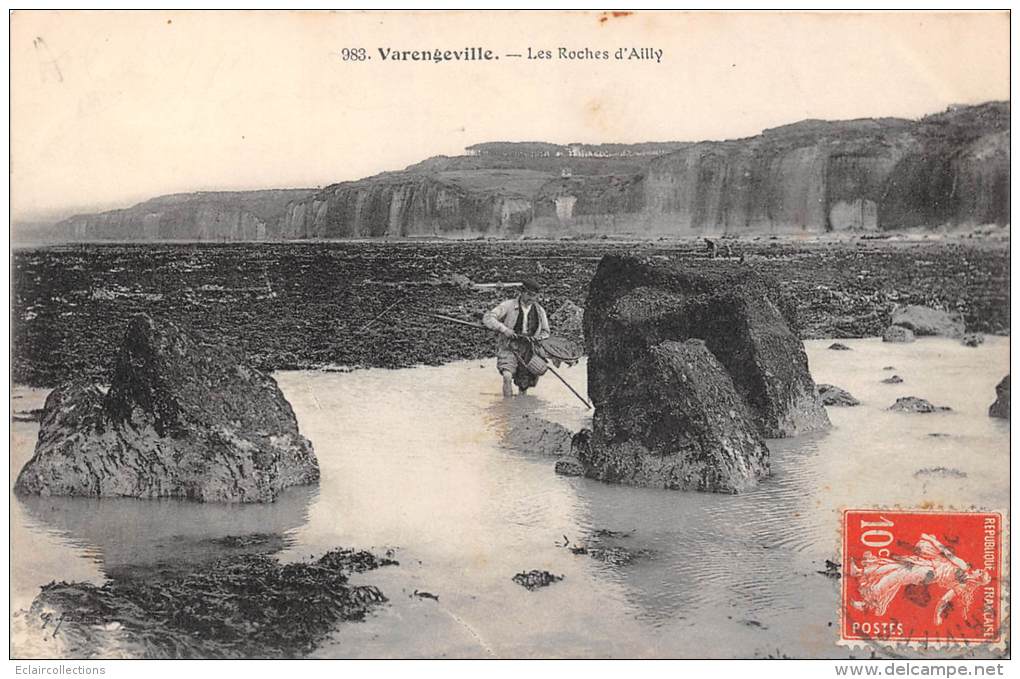 Varengeville      76    Les Rochers D'Ailly  (pêcheur De Crevettes) - Varengeville Sur Mer