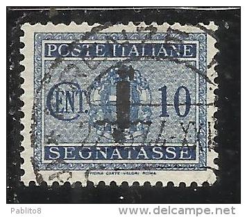 ITALIA REGNO ITALY KINGDOM 1944 REPUBBLICA SOCIALE ITALIANA RSI TASSE TAXES SEGNATASSE FASCIO CENT. 10 TIMBRATO USED - Portomarken