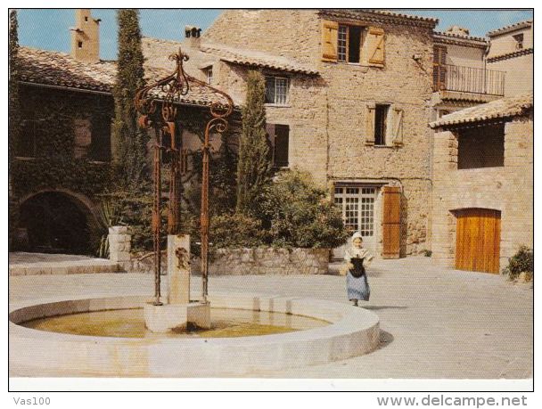 CPA MONTEUX- MAIN SQUARE, FOUNTAIN - Monteux