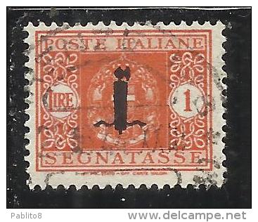 ITALY KINGDOM ITALIA REGNO 1944 REPUBBLICA SOCIALE ITALIANA RSI TASSE TAXES SEGNATASSE FASCIO L. 1 USED - Taxe