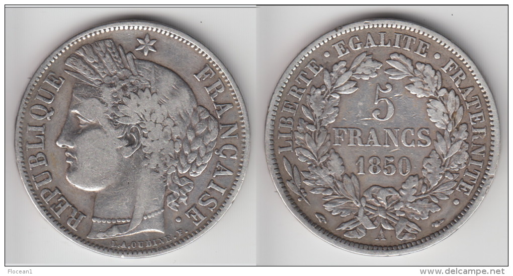 ****  5 FRANCS 1850 A CERES - ARGENT **** EN ACHAT IMMEDIAT !!! - Autres & Non Classés