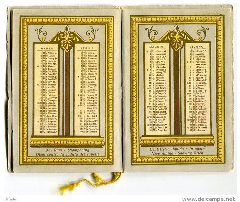 CALENDARIETTO PAGANINI ANNO 1927 SAPONE SADOR COMPOSITORE OPERA LIRICA CALENDRIER - Small : 1921-40