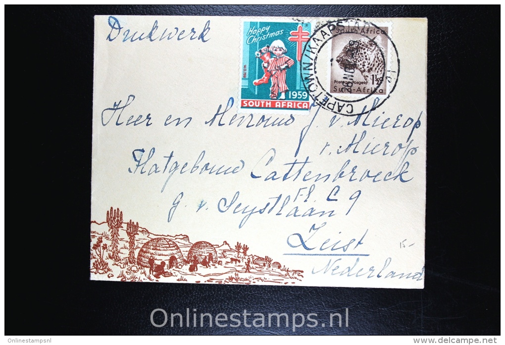 South Africa Cover 1959 With Christmas Seal/stamp  Capetown To Zeist Holland - Covers & Documents