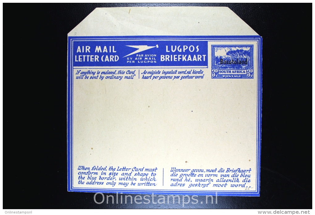 South Africa Surcharged Basutoland  Airmail Letter Card/ Lugpos Briefkaart Not Used - 1933-1964 Colonie Britannique