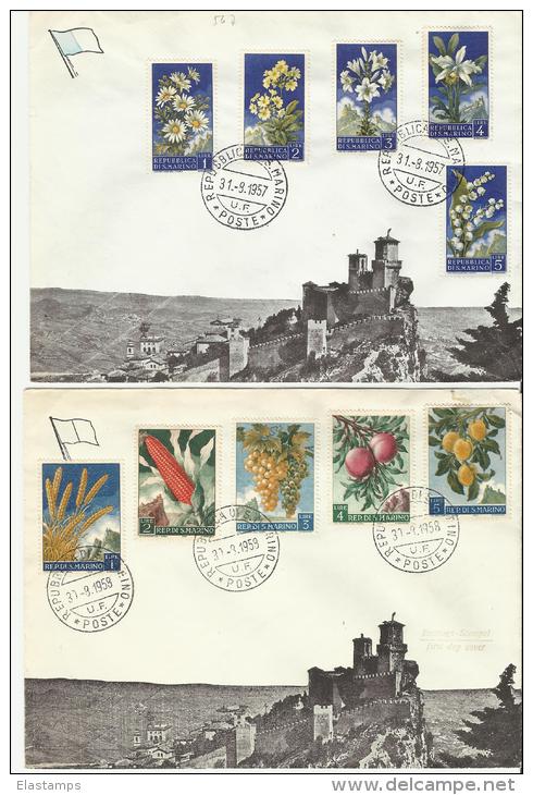 =SAN MARINO2* CV 1958,1957 Obst , Blumen - Verzamelingen & Reeksen