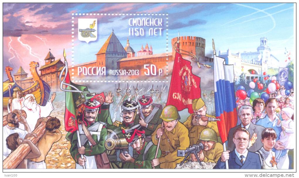 2013. Russia, 1150y Of Smolensk, Town, S/s, Mint/** - Blocs & Feuillets