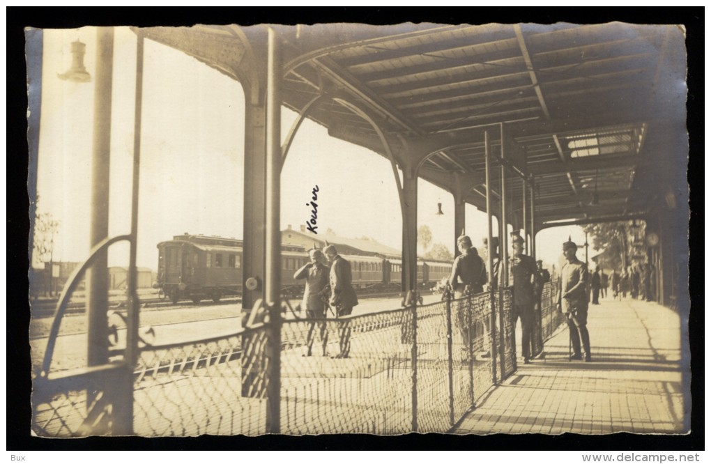 PLESS  Herzogtum Pleß   KAISER  POLOGNE   TRENO TRAIN   STAZIONE - STATION - GARE - MILITARE - REAL PHOTO     L90 - Gares - Avec Trains