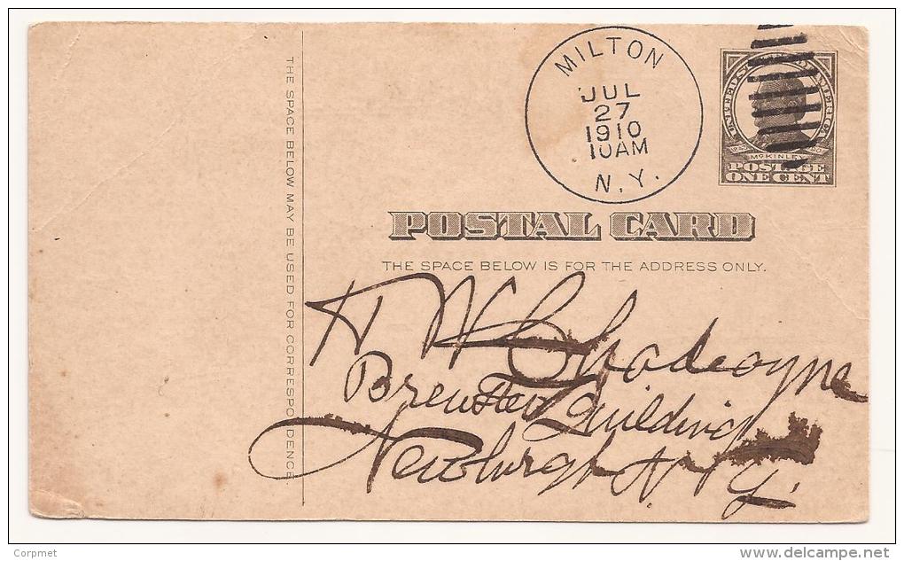 US - 3 - ENTIRE POSTAL CARD Sent In 1910 From MILTON, NY - 1901-20