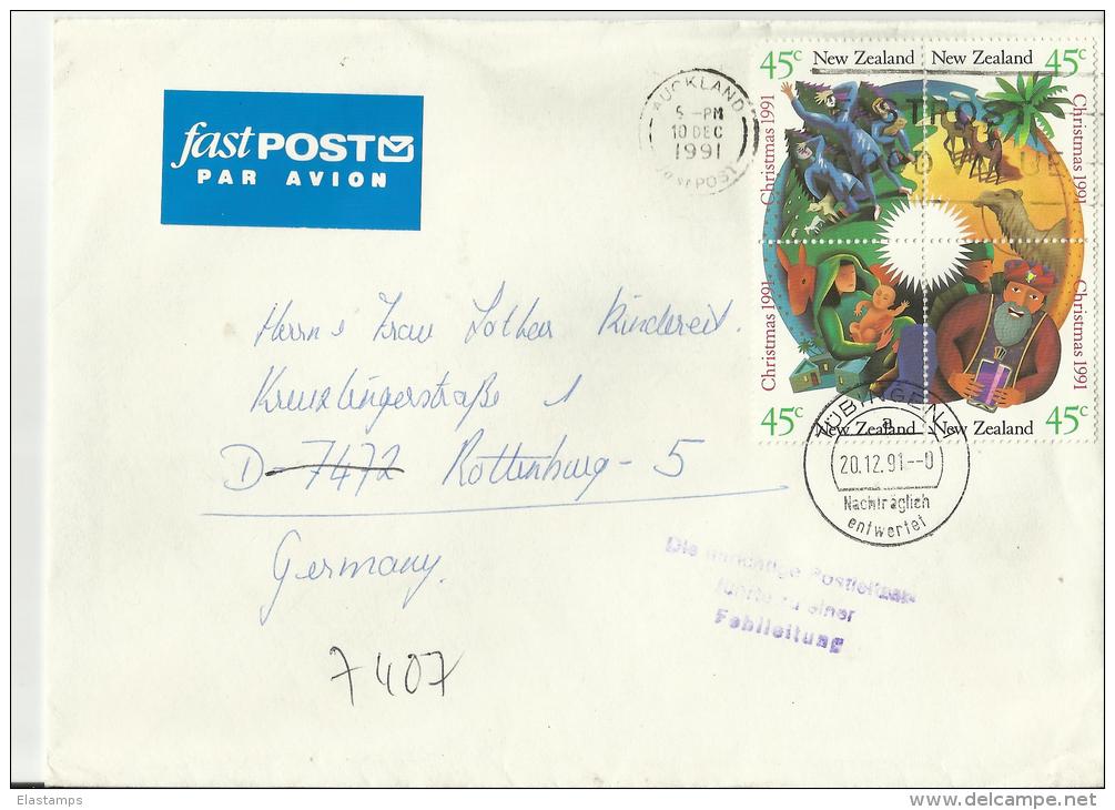 NEW ZEALAND 1991 ZD CHRISTMAS - Storia Postale