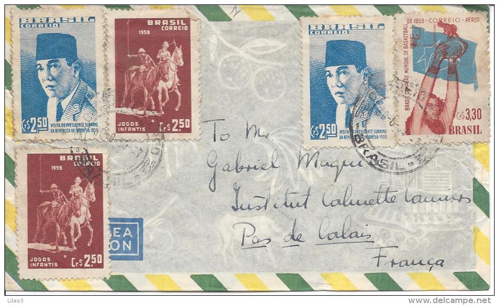 11 Lettres Du Brésil Pour La France. Très Beaux Affranchissements Dont Une Avec Timbres Au Verso - Maurice (...-1967)