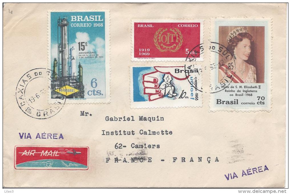 11 lettres du Brésil pour la France. Très beaux affranchissements dont une avec timbres au verso