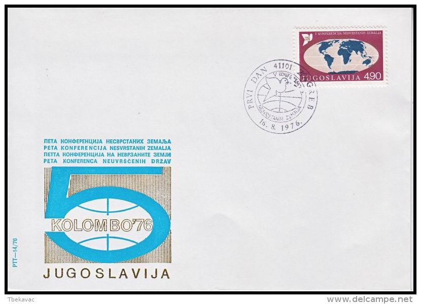 Yugoslavia 1976, FDC Cover "Conference Of Nonaligned" - FDC