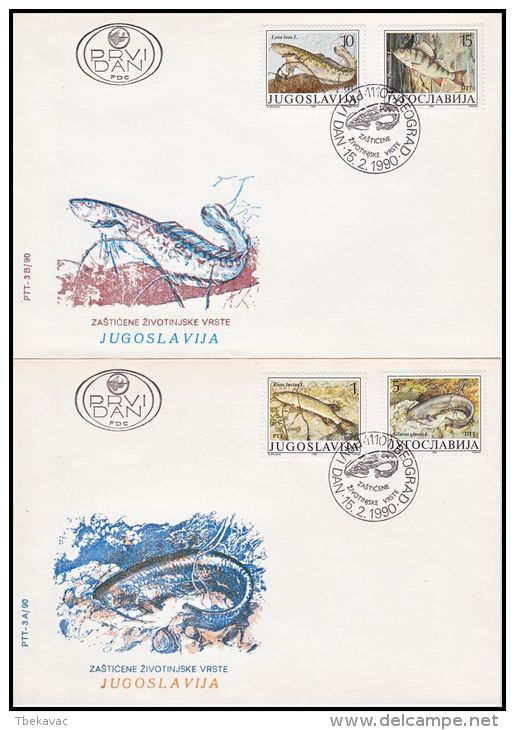 Yugoslavia 1990, FDC Cover "Protected Spices - Fishs" - FDC