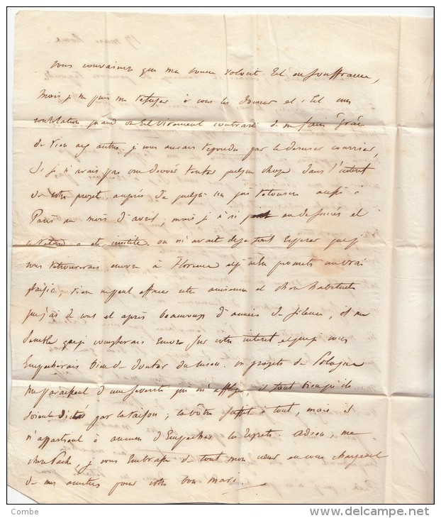 18.., Lettre ROMA Pour FLORENCE, Contesse FREDRO Née GOLOVINE  /3581 - 1. ...-1850 Prefilatelia