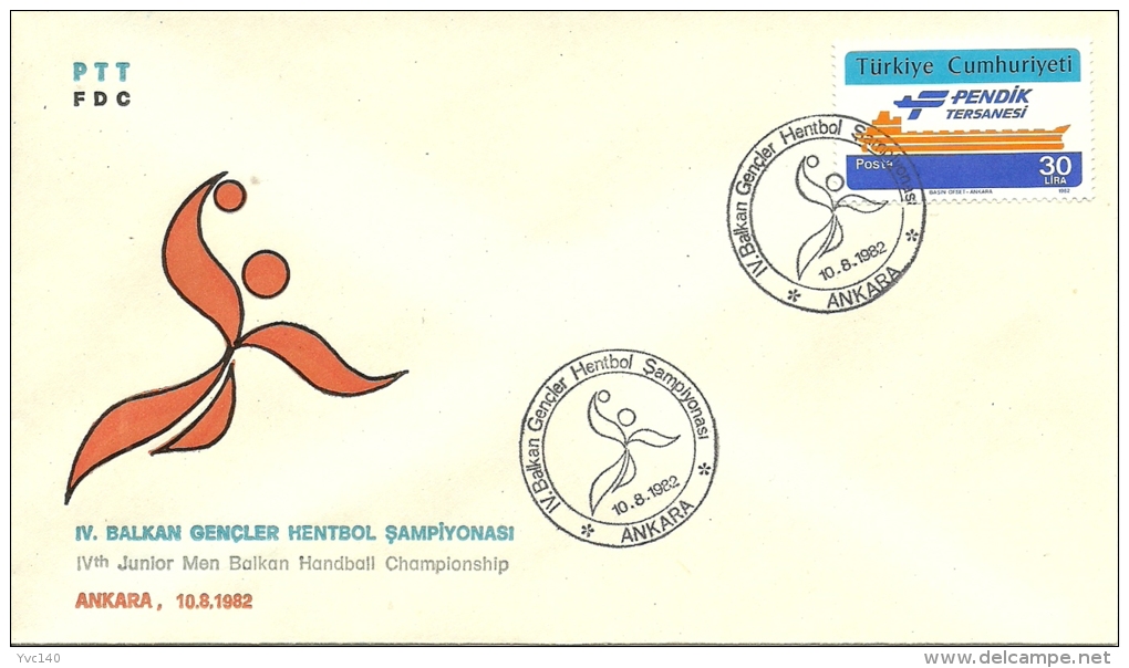 Turkey; Special Postmark 1982 4th Junior Men Balkan Handball Championship, Ankara - Hand-Ball