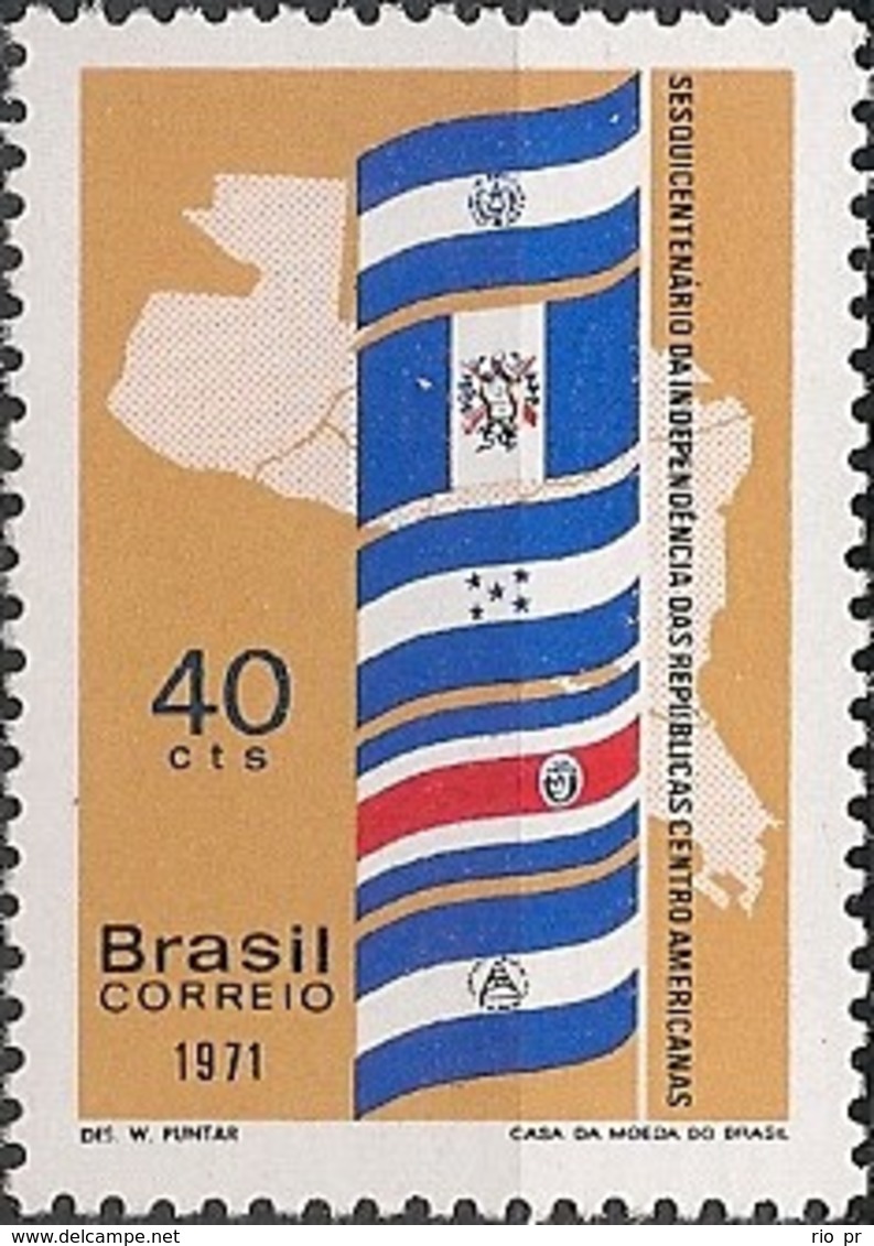 BRAZIL - SESQUICENTENNIAL OF THE INDEPENDENCE OF CENTRAL AMERICAN NATIONS 1971  - MNH - Unused Stamps