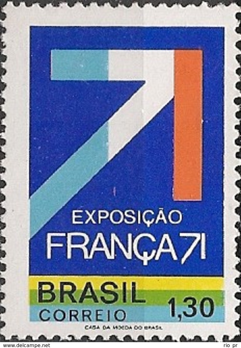 BRAZIL - FRENCH EXHIBITION "FRANÇA'71" 1971  - MNH - Unused Stamps