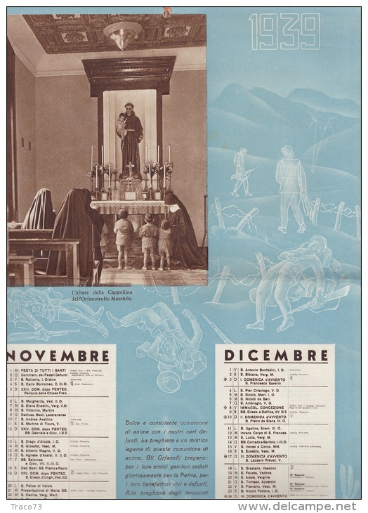 SANT'ANTONIO  /  Calendario Delle Opere Antoniane Di Carità  _  1939 - Formato Grande : 1921-40