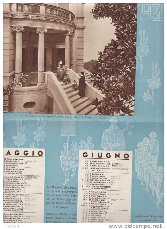 SANT'ANTONIO  /  Calendario delle Opere Antoniane di Carità  _  1939
