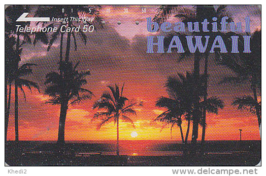 Télécarte Japon / 110-32086 - Site HAWAII - Palmiers & Coucher De Soleil - Sunset Japan Phonecard USA Rel. - 109 - Hawaï