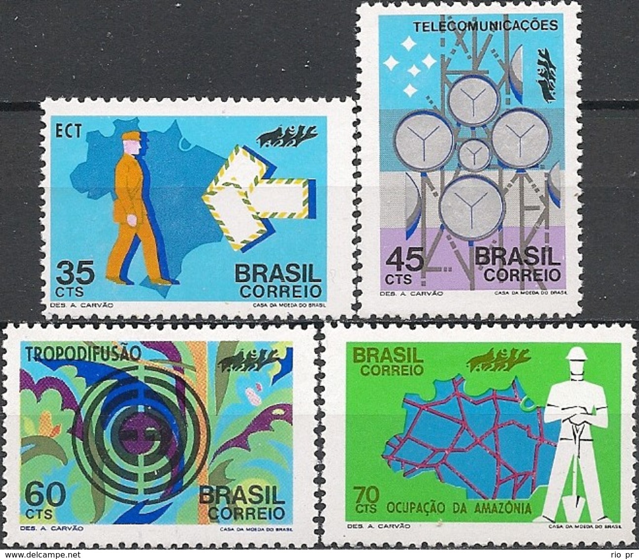 BRAZIL - COMPLETE SET UNIFICATION OF COMMUNICATIONS IN BRAZIL 1972  - MNH - Unused Stamps