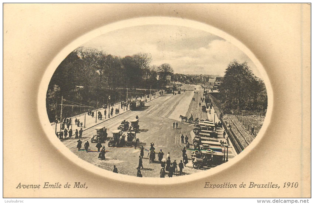 BRUXELLES EXPOSITION 1910 AVENUE EMILE DE MOT AVEC CACHET POSTAL ENVOYEE A POUPEHAN SUR SEMOIS HOTEL DANLOY - Weltausstellungen