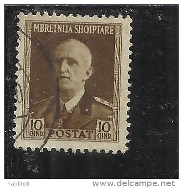 ALBANIA 1939 - 1940 SURCHARGE SOPRASTAMPATO 10 Q TIMBRATO USED - Albanie