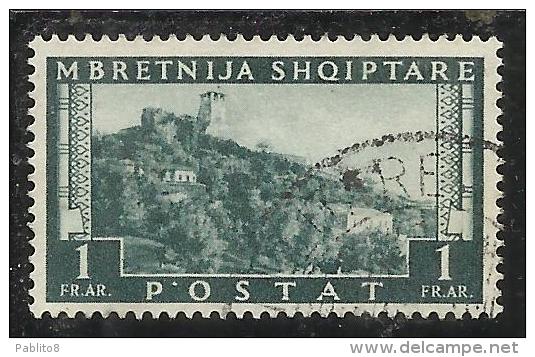 ALBANIA 1939 - 1940 POSTA ORDINARIA 1 F USATO USED OBLITERE' - Albanie