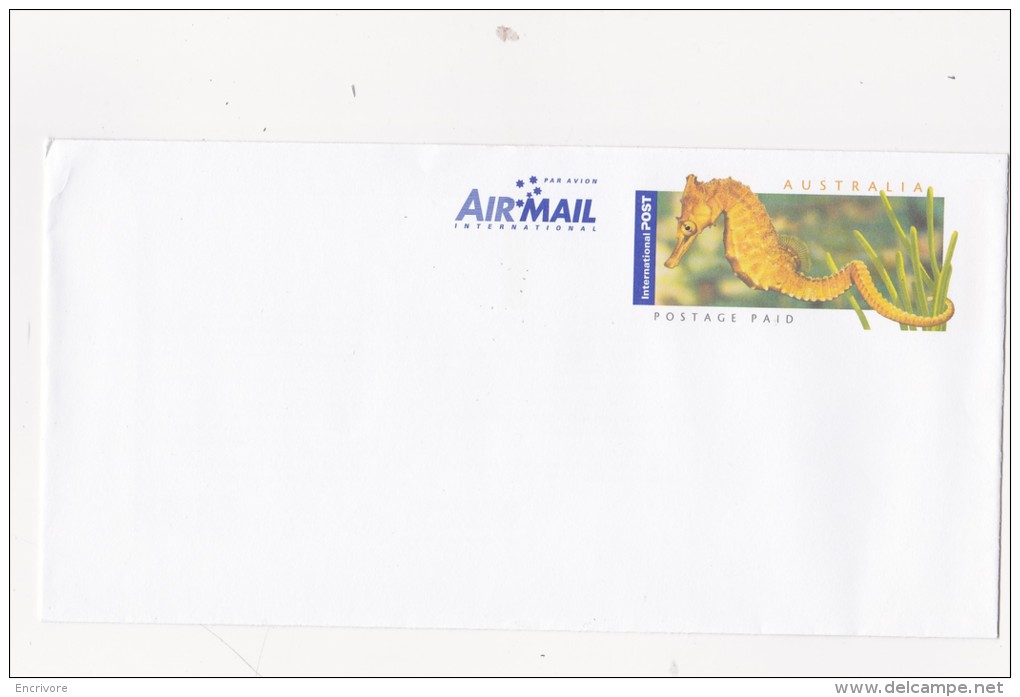 Enveloppe Entier Postal PAP Australie Hippocampe White S Seahorse Hippocampus Whitei - Ego Guiotto Aerogramme Air Mail - Entiers Postaux