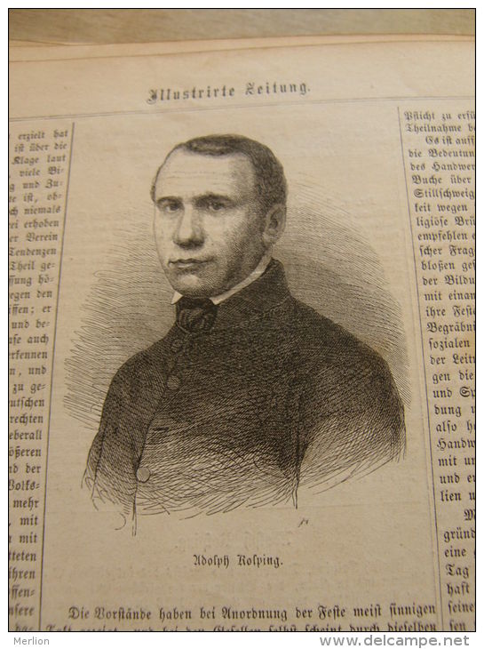 Adolph Kolping -Kerpen - Köln - German Catholic Priest 1858 - Gravure  Holzstich-ILZ1858.147 - Stiche & Gravuren