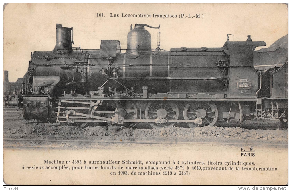 ¤¤  -  101  -  Les Locomotives Françaises  -  Machine N° 4593 à Vapeur Du Réseau P-L-M-   -  ¤¤ - Treni