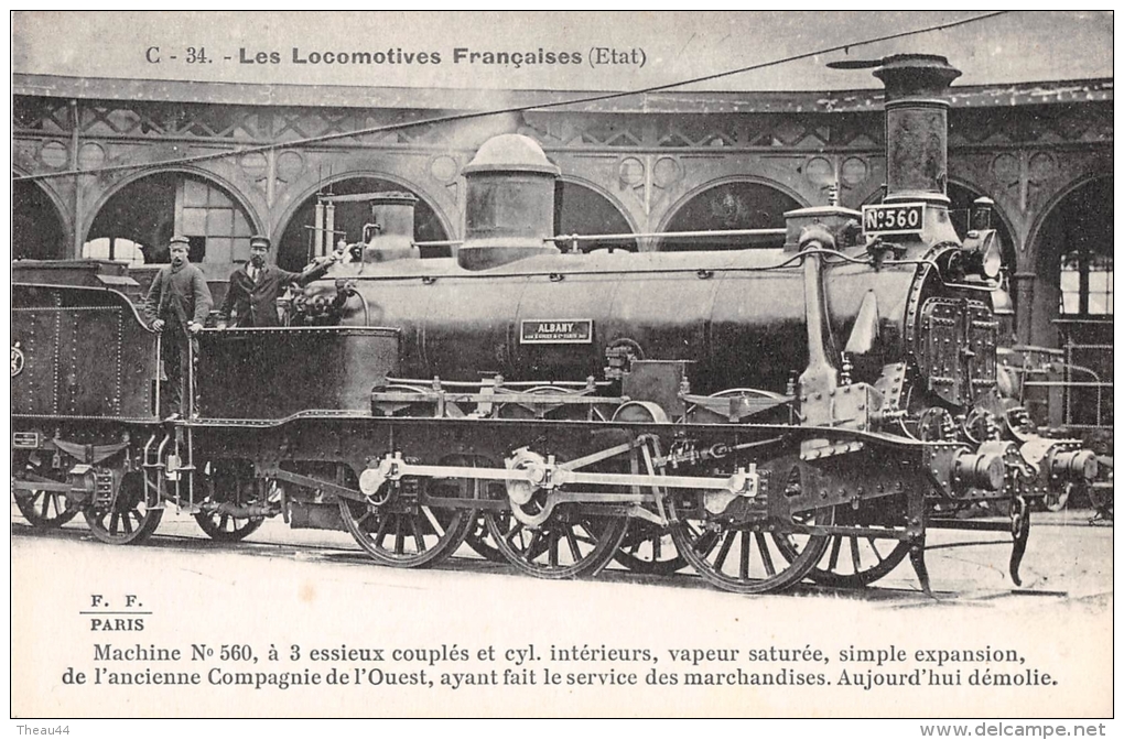 ¤¤  -  C - 34  -  Les Locomotives Françaises  -  Machine N° 560  à Vapeur Du Réseau Etat  -  ¤¤ - Treni