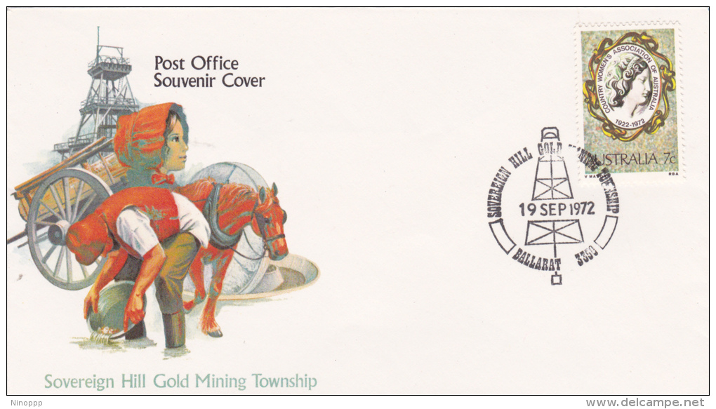 Australia 1972 Sovereign Hill Gold Mining Township Souvenir Cover - Lettres & Documents