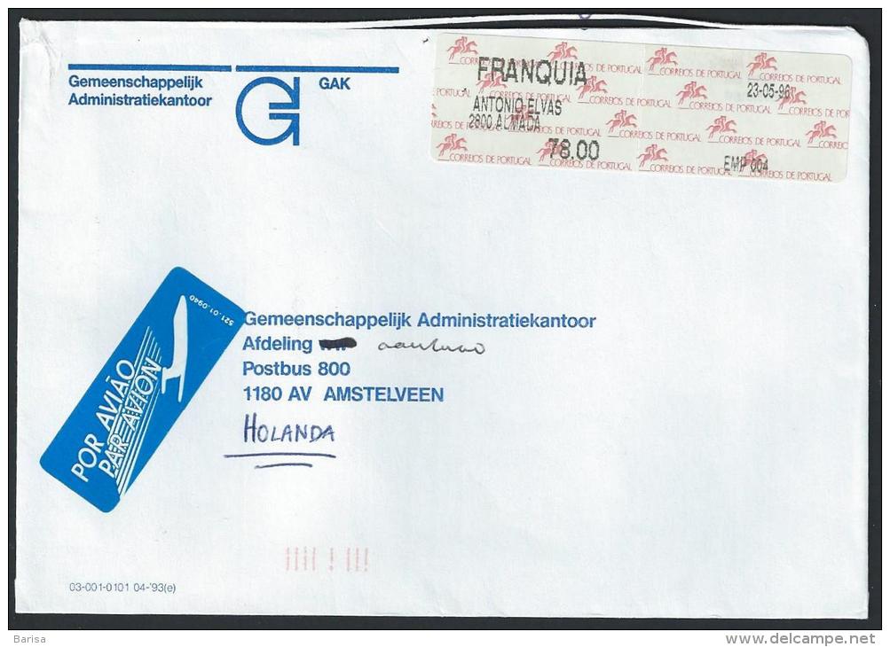 Portugal; Air Mail Cover With Meter Cancel, Almada 23-05-1996 - Cartas & Documentos