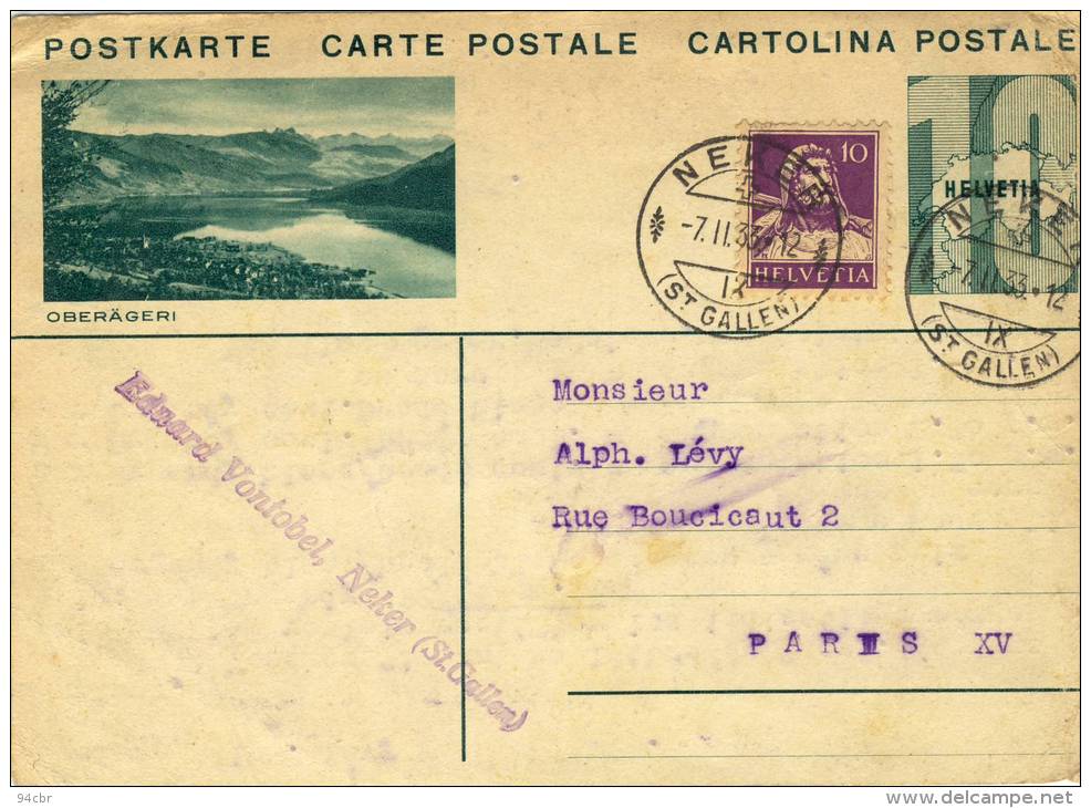 CPA (SUISSE)      OBERAGERI(entier Postal) - Oberägeri