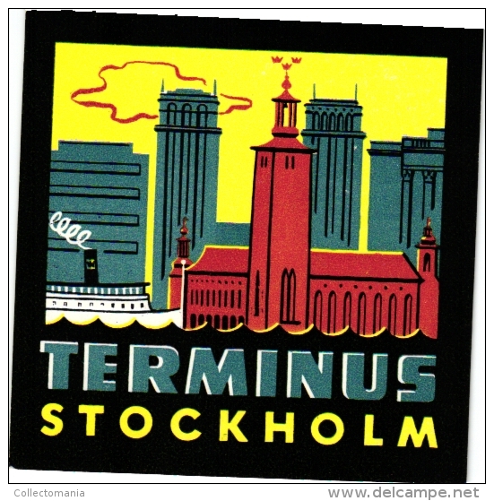 Sweden  Hotel Labels  6 P    Stockholm         Regina  Eden    Terminus   Gillet   Bromma   Carlton - Hotel Labels