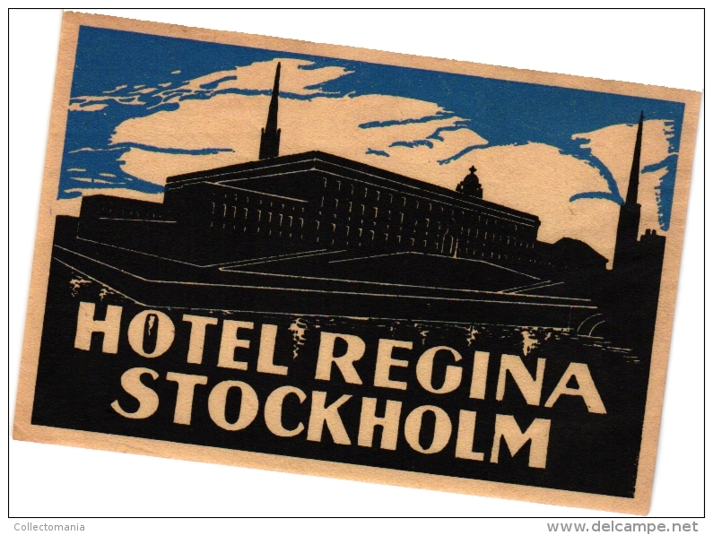 Sweden  Hotel Labels  6 P    Stockholm         Regina  Eden    Terminus   Gillet   Bromma   Carlton - Hotel Labels