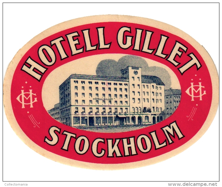 Sweden  Hotel Labels  6 P    Stockholm         Regina  Eden    Terminus   Gillet   Bromma   Carlton - Hotel Labels