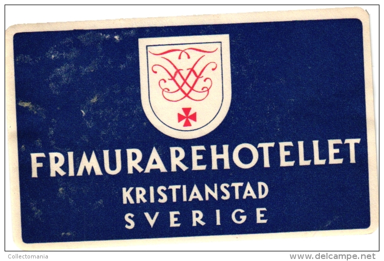 Sweden Zweden SUEDE Hotel Labels  6 P  Frimurarehotellet  Grand Falun  Savoy  Jonkoping   Frimurare  Standard Nyköping - Hotel Labels