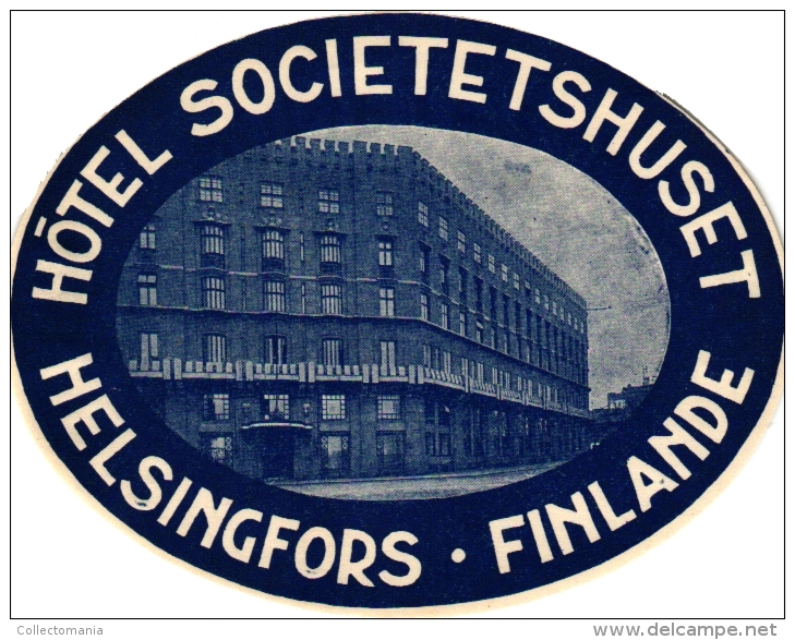 5 In Total  FINLAND  SUOMI  Hotel Labels  3 P Helsingfors  Torni Helsinki  Palace       2   Pub Flag - Hotel Labels