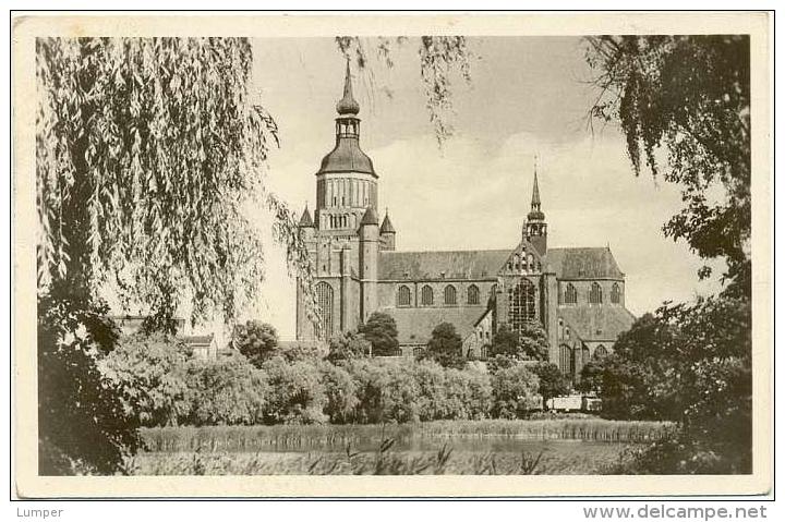 AK Stralsund, Schöne Alte Ansicht Mit St.Marien Kirche - Stralsund