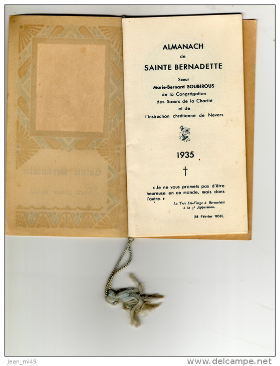 ALMANACH RELIGIEUX DE SAINTE BERNADETTE 1935 - 8 Pages Illustrées - Petit Format : 1921-40