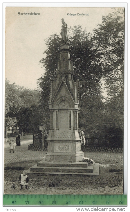 Aschersleben, Krieger-Denkmal Verlag: Knackstedt & Nather, Hamburg, Postkarte Mit Frankatur, Mit Stempel, ASCHERSLEBEN - Aschersleben