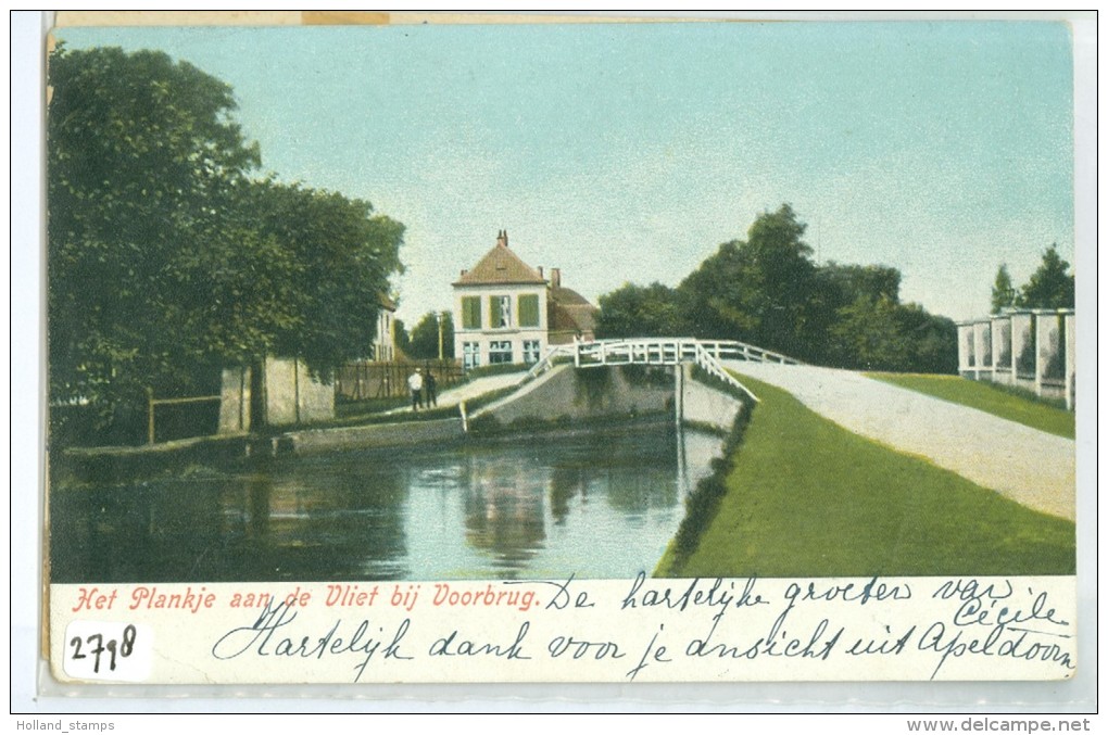 ANSICHTKAART * VOORBURG * HET PLANKJE AAN DE VLIET * GELOPEN IN 1906 NAAR LAREN  (2798) - Voorburg