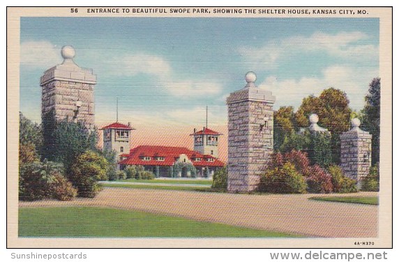 Entrance To Beautiful Swope PArk Showing The Shelter House Kansas City Missour - Kansas City – Missouri