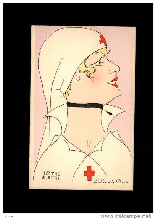 CROIX-ROUGE - Infirmière - Carte Dessinée Par Marthe BUHL - Croix-Rouge