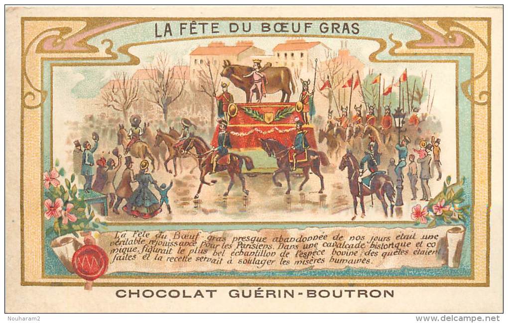 Chromos Réf. X13-024. Chocolat Guérin Boutron - Fête Du Boeuf Gras - Guérin-Boutron