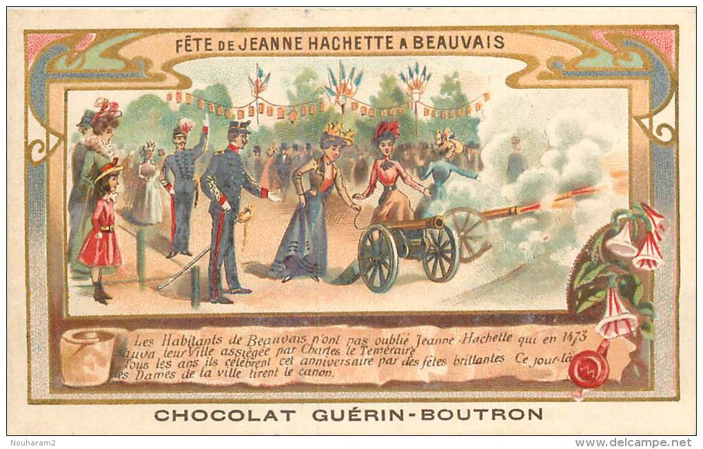 Chromos Réf. X13-029. Chocolat Guérin Boutron - Fête De Jeanne Hachette à Beauvais - Guerin Boutron