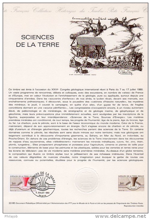 Document Officiel De 1980 N° 22-80 " SCIENCES DE LA TERRE " N° YT 2093 + Parfait état. DPO - Naturaleza