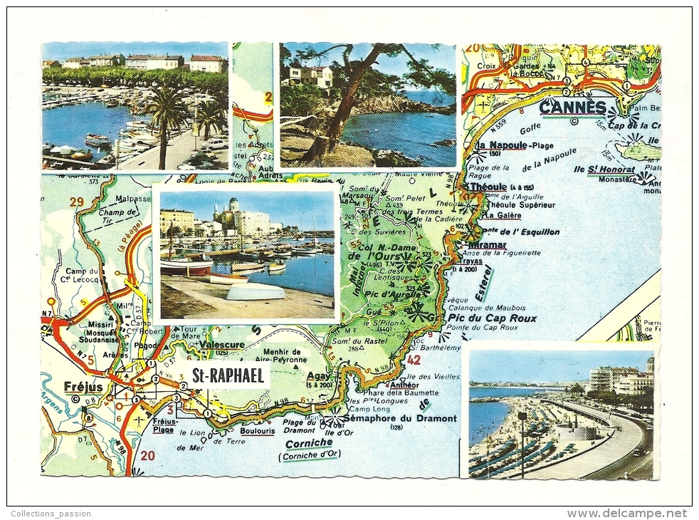 Cp, Carte Géographique, Saint-Raphaël (83) - Landkarten